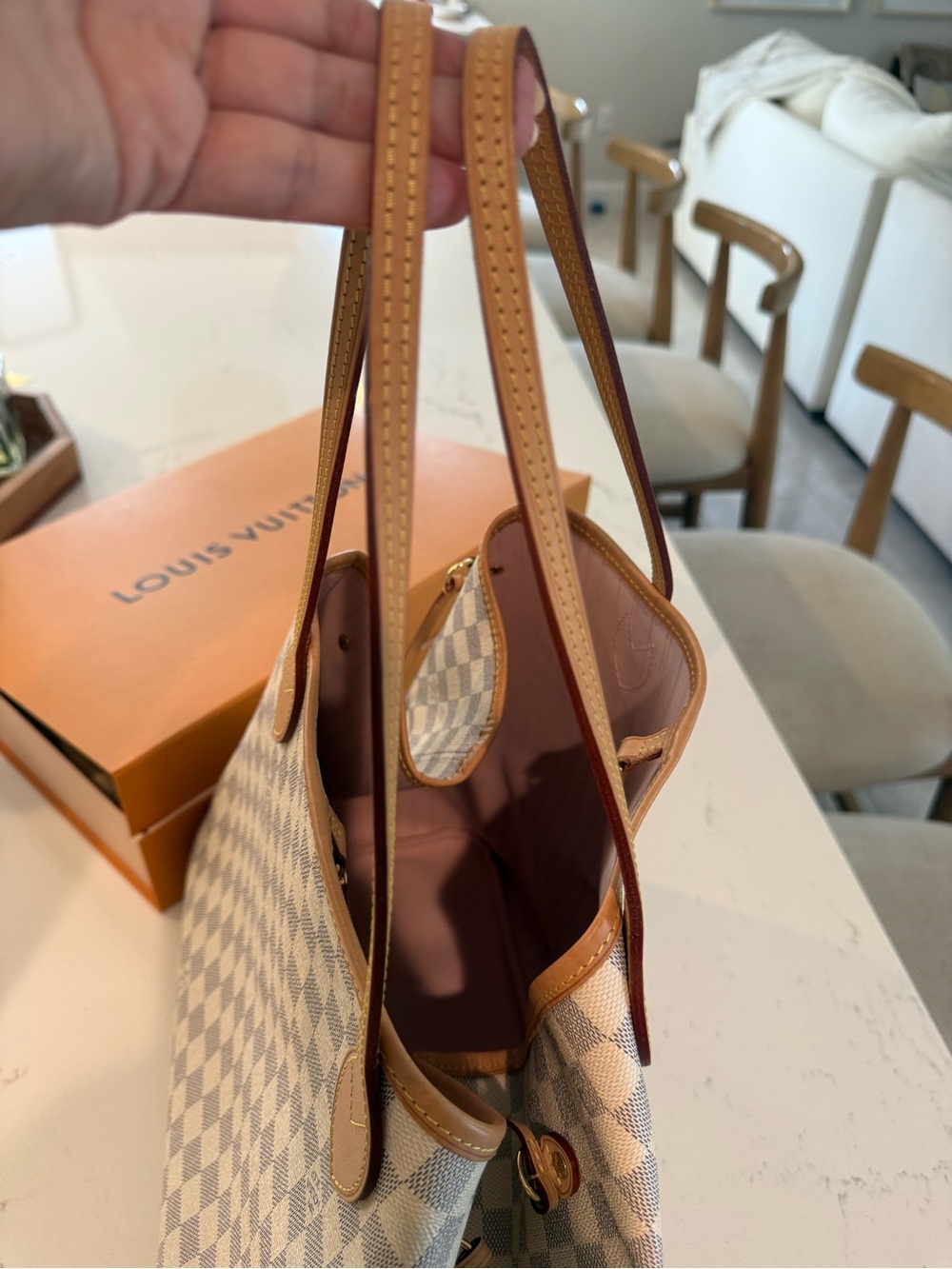 Louis Vuitton Neverfull GM - Damier Azur with Rose Ballerine Pink interior - LV - Picture 6 of 16
